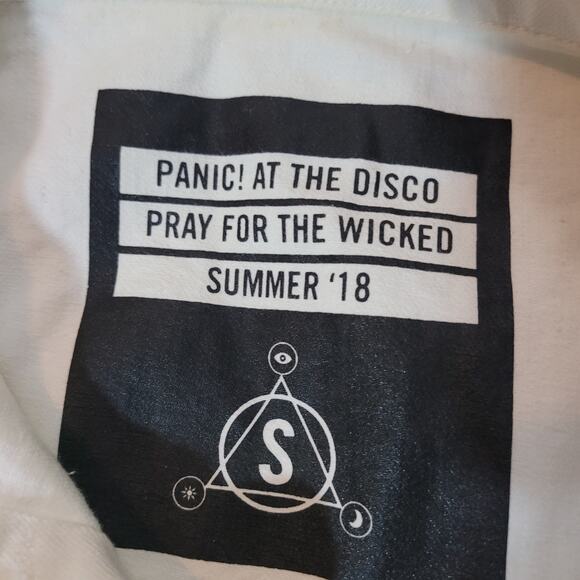 Panic! At The Disco Size S Pray For The Wicked 2018 Official White Jean Jacket - Picture 10 of 16